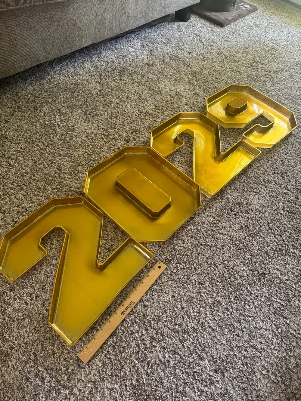 Large gold 2029 Decorative Numbers
